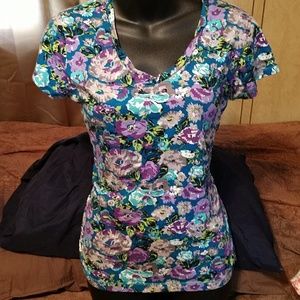 🛍️Purple and Blue soft V-Neck